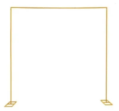 Image de Arche de mariage pour le jardin, structure en fer, hauteur réglable, L, dorée