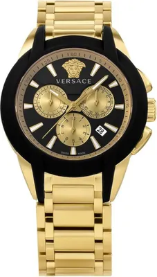 Produktbild von Versace Armbanduhr Uni Character Chronograph Gold Schwarz VEM800524