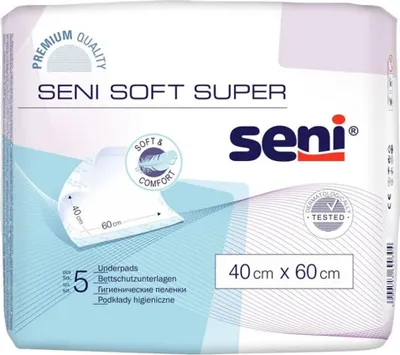 Produktbild von Seni Soft Super Inkontinenzunterlagen 40 x 60 cm, 5 Stück