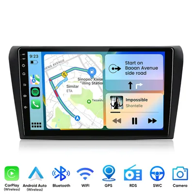 Produktbild von 9" Carplay Android 15 Autoradio Für Mazda 3 2009-2013 GPS Navi WIFI BT DAB+ SWC USB DSP RDS 2GB+64GB