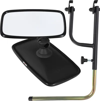 Produktbild von KOTARBAU® Traktor Spiegel mit Halterung Universal 15,5 x 28,5 cm PVC mit Aluminium Spiegelhalter Traktor Außenspiegel Uni Spiegel Landmaschinen Landwirtschaft Spiegelarm Spiegelstange Teleskopspiegel