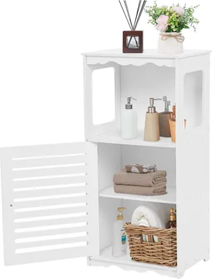 Produktbild von Holzhofkasten mit 1 offener Schublade und Tür - Badezimmermöbel 395 x 28 x 80 cm