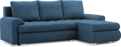 Produktbild von Ecksofa TOKIO VI PRO mit Schlaffunktion! Eckcouch mit Bettkasten! Stoff: POSO 005 Dunkelblau (muster 1) Rechts