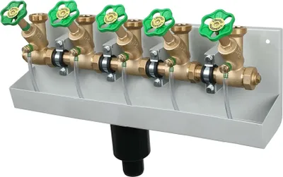 Produktbild von SCHLÖSSER Kompakt-Verteilerstation 5-Strang Verteiler - Zulauf 1 Zoll - DN 25, mit Ablaufrinne