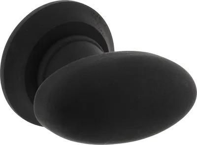 Immagine prodotto di Pomello porta camera nero ovale girevole - per set