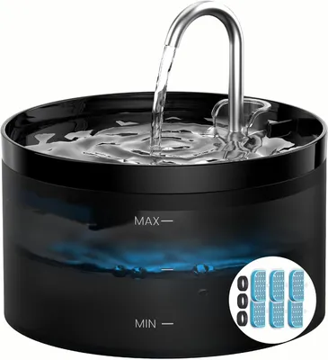 Obrázok produktu pre Mačacia fontána 2 l, 6 filtrov, 3 špongiové filtre, tichá, pre domácnosť