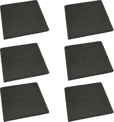 Image de Set de 6 assiettes en ardoise Assiettes de service 20 x 20 cm