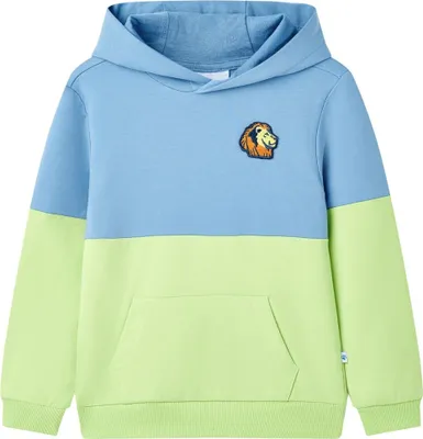 Produktbild von Kinder-Kapuzenpullover Blau und Zartgelb 104