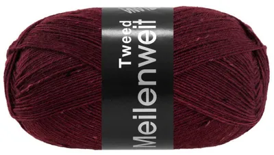 Produktbild von Lana Grossa MEILENWEIT 100 g TWEED 4-fach Sockenwolle mit Tweed-Noppen 420 m Farbe 179 - Burgund