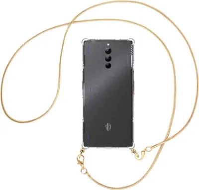 Produktbild von Handykette Backcover-Schutzhülle mit Band (Metall goldfarben) für ZTE nubia Red Magic 8S Pro (6.8'') - goldfarbene Snake-Kette