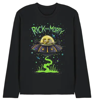 Immagine prodotto di Maglietta a maniche lunghe unisex, stile Rick and Morty, per uomo/donna, modello TV40770 (taglia XL), colore nero