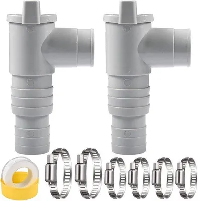 Obrázek produktu pro Ventil pro bazény – 2 ks, 32 mm, se 6 svorkami, tryskový ventil, údržba bazénů