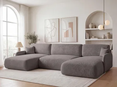 Produktbild von FurMeb24 ECKSOFA mit Schlaffunktion und bettkasten PIERRO U 357 cm × 175 cm × 88 cm Stoff Anthology 17