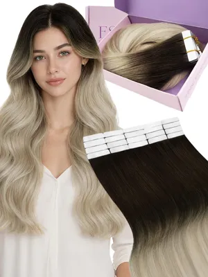 Image de Extensions à ruban en cheveux humains naturels, 14 pouces