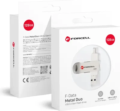 Obrázok produktu pre FORCELL F-DATA Metal Duo USB kľúč 128 GB