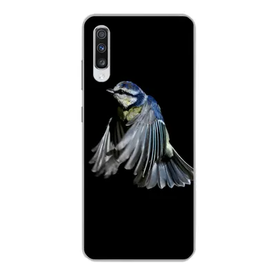 Produktbild von MuchoWow® Handyhülle Schutzhülle Hülle für Samsung Galaxy A70 Vögel - Federn - Schwarz Silikon Softcase Handy Hülle - Schutzhaube