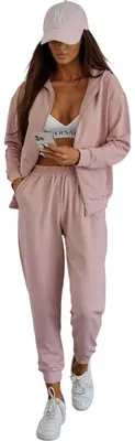 Produktbild von Damen Jogginganzug Hoodie & Hose, EU, Puderrosa L/40