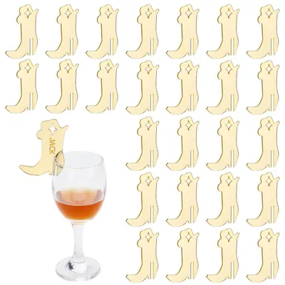 50 Acryl-Drinkanhänger, Stiefelform, 6,7×5 cm, 1 mm, für Weingläser