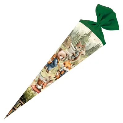 Produktbild von Nestler Schultüte Tierischer Schulstart 70cm mit Filzverschluss