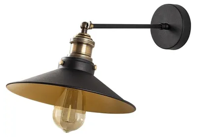 Image de Applique murale Lampe en fer noir et doré 25 x 40 x 20 cm E27 40 W IP20 Glamour