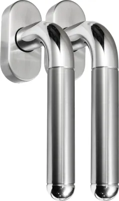 Produktbild von Edelstahl Fenstergriff Sets 2 x FG Star II Bicolor L-Form V2A Fensterbeschlag
