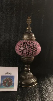 Obrázok produktu pre Ručne vyrobená turecká lampa Sfeer s motívom ruží – farebná mozaiková nočná lampa pre orientálny štýl