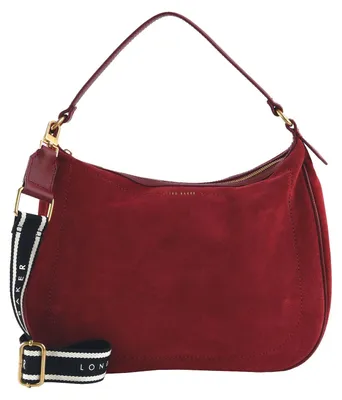 Produktbild von Ted Baker Leder Schultertasche Samiyra Webbing Suede Hobo Bag Dk - Red dunkelrot