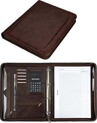 Produktbild von Famanu Schreibmappe - Business Padfolio aus braunem Kunstleder