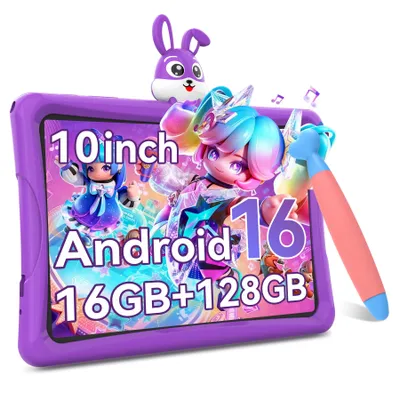 Produktbild von Tabwee K10, 10.1" Kinder Tablet, 4GB+128GB, Android 16, WiFi Tablet für Kinder, mit Schutzhülle und Stift, 5000 mAh, Google Kids Space