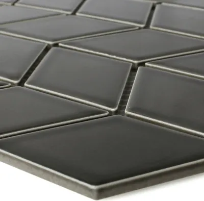 Produktbild von Keramik Mosaikfliesen Gadwall Welle Schwarz