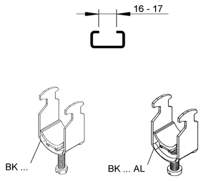 Immagine prodotto di Supporto per staffa - Morsetto per cavi per montante da 34 ... 38 mm BK 38