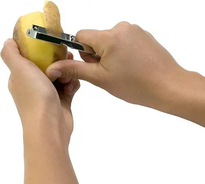 Obrázek produktu pro Kuchyňský škrabák, 17,5 cm, nerezová ocel, matný povrch, vhodný do myčky, škrabka na brambory