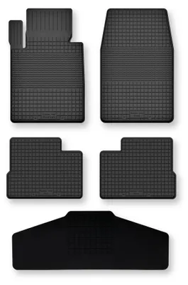 Image de Tapis de sol en caoutchouc + tunnel pour Hyundai Terracan 2001-2006 (SUV) – 5 pièces, noirs, semi-universel, adapté