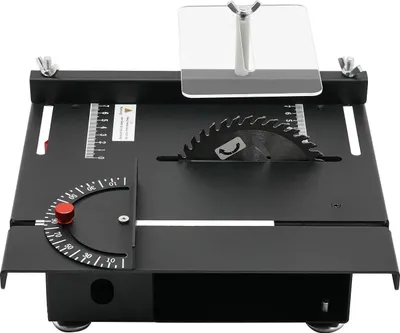 Image de Mini scie de table - Scie circulaire de table - Lame de scie 110 mm - Vitesse réglable 7 niveaux - Vitesse 10000 tr/min - Profondeur de coupe 33 mm - Angle 0-90° - Tension 220 V prise EU - Noir