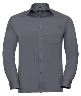 Produktbild von Russell Collection Herren Langarm Hemd FK748 (19,5) (Convoy Grau)