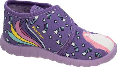 Produktbild von Fischer Kinder Hausschuh Mädchen Stiefel Allover Muster Flexi, Größe:23 EU, Farbe:Lila