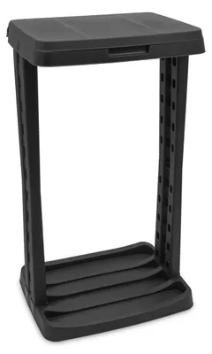Imagen del producto de Omgoods - Soporte para bolsas de basura de 120 litros - Plástico - Rectangular - Con tapa - Anillo de sujeción - Contenedor amarillo para bolsas - Cubo de basura