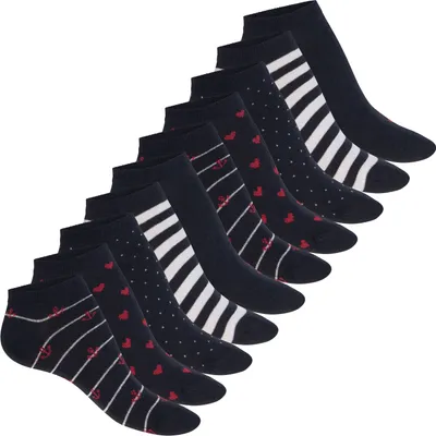 Produktbild von Celodoro Damen Süße Eco Sneaker Socken (10 Paar) Kurzsocken aus regenerativer Baumwolle - Marine 35-38