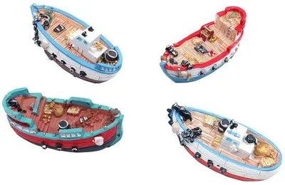 Produktbild von MTTProdukte - Set von 4 Piratenschiff Dekorationen für Aquarium