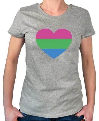 Produktbild von Huuraa Damen T-Shirt Polyuell Pride Flagge LGBTQ Herz XL Sport Grey Bio Baumwolle Fairtrade Damenshirt Geschenkidee
