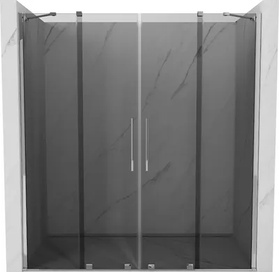 Image de Mexen Velar Duo porte de douche coulissante 170 cm, graphite, chrome - 871-170-000-42-01