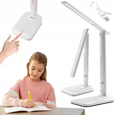 Obrázek produktu pro Dotyková stolní lampa LED USB bílá pro čtení a učení
