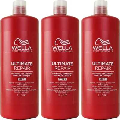 Produktbild von Wella Ultimate Repair 3 x 1000 ml Shampoo Step 1 Set