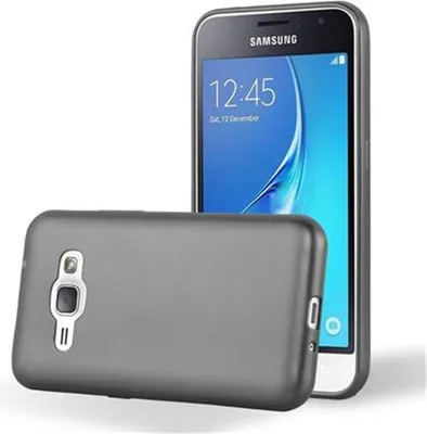 Produktbild von Cadorabo Schutzhülle für Samsung Galaxy J1 2016 Hülle in Grau Handyhülle TPU Silikon Etui Cover Case