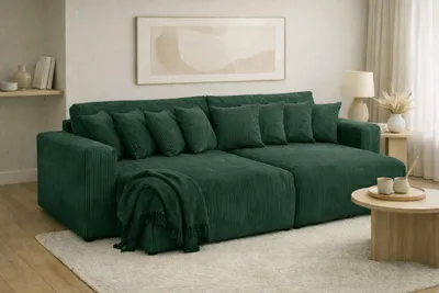 Produktbild von Kaiser Möbel Schlafsofa, Cordstoff Poso, Hellgrau, PIANO DOUBLE