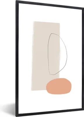 Produktbild von MuchoWow® Gerahmtes Poster Minimalismus - Pastell - Abstrakt 60x90 cm - Poster mit Schwarzem Bilderrahmen Wandposter Rahmen Foto Bilder - Kunst