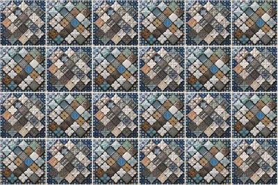 Produktbild von Fliesenaufkleber 20 x 20 cm – 24 Stück – Selbstklebend – Wasserfest – Pflegeleicht – Hitzebeständig – Für Küche & Bad – Geometrisches Mosaik