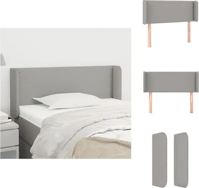 Produktbild von vidaXL Kopfteil mit Ohren Hellgrau 103x16x78/88 cm Stoff -  Kopf- & Fußenden