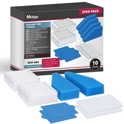 Image de Ensemble de filtres McFilter, 10 pièces, compatible avec les aspirateurs Thomas AQUA+ PET & Family