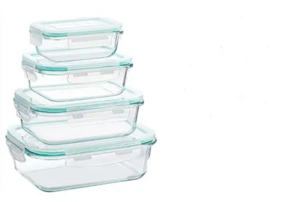 Produktbild von Glas-Feinkostbehälter Set 4 Stück, Luftdicht, BPA-Frei, Backofen- Und Gefrierfest